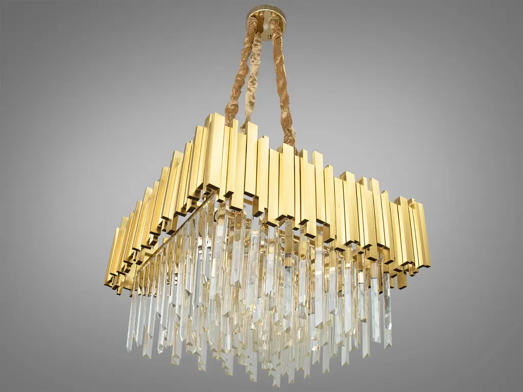 Кришталева люстра у сучасному стилі модерн Diasha 901-500x500GD satin - фото 2