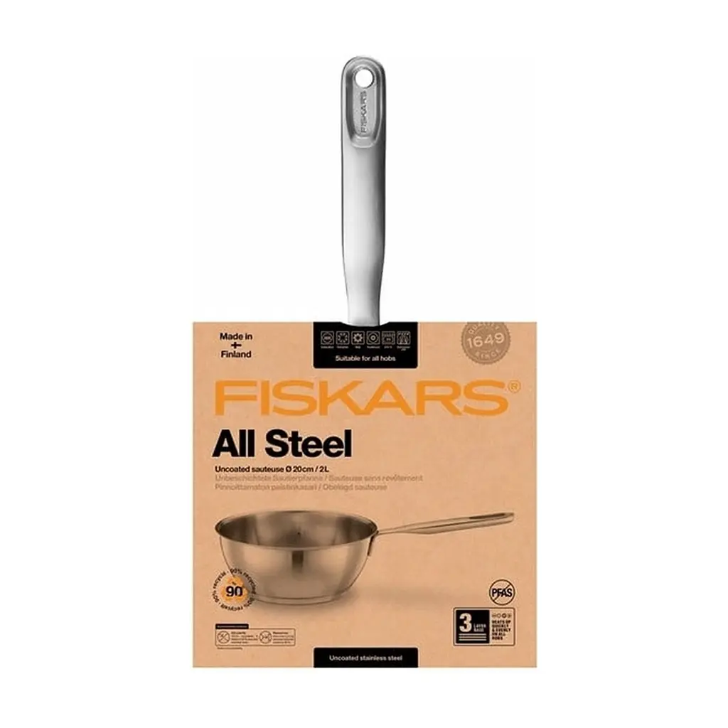 Сотейник Fiskars All Steel матовий 20 см (1064748) - фото 5