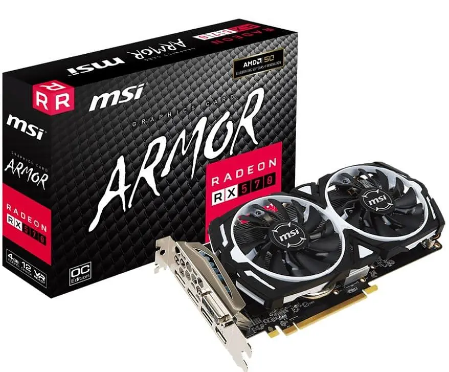 Видеокарта MSI AMD Radeon RX 570 4G Armor OC (Radeon RX 570 ARMOR 4G OC) (GDDR5, 256 bit, PCI-E 3.0 x16) Б/у - фото 5