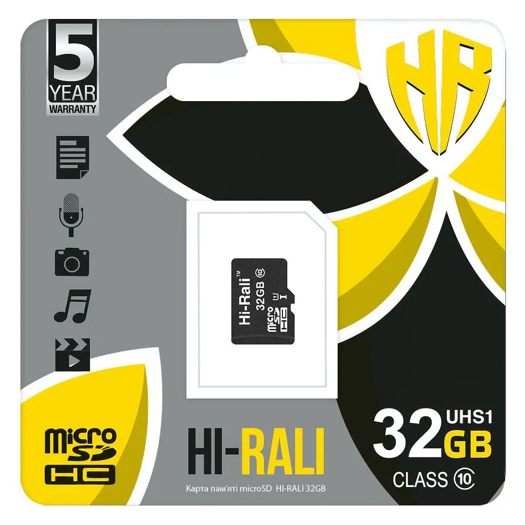 Карта пам'яті MicroSDHC 32GB UHS-I Class 10 Hi-Rali (HI-32GBSD10U1-00) - фото 2