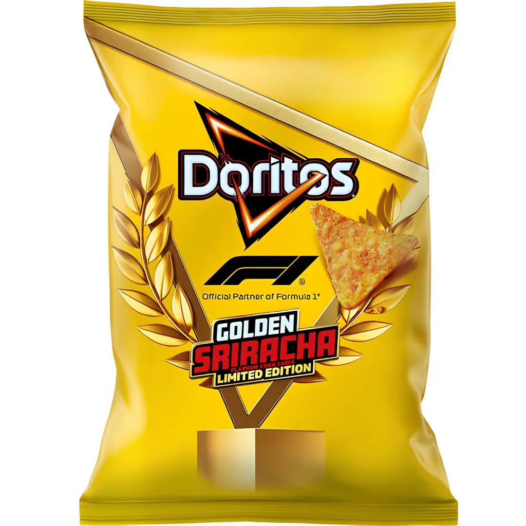 Чіпси Doritos Golden Sriracha Formula 1 Limited Edition зі смаком шрірача 100 г