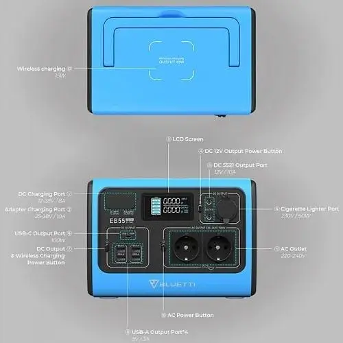 Зарядная электростанция Bluetti EB55 150000mAh 700W - фото 3