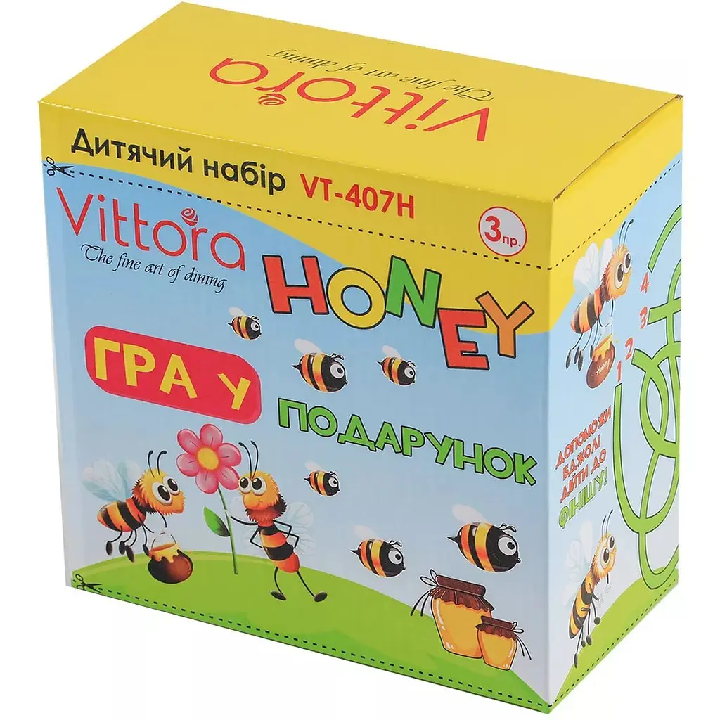 Дитячий набір посуду Vittora Мед VT-407H 3 предмети (105760) - фото 2