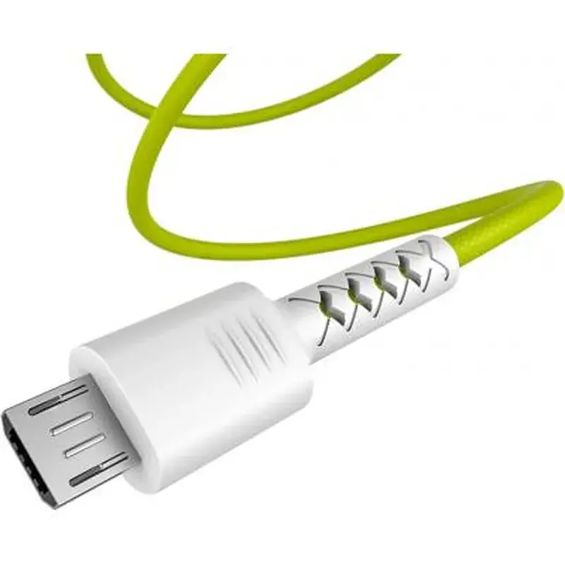 Дата кабель USB 2.0 AM to Micro 5P 1.0m Soft white/lime Pixus (4897058531176) - фото 2