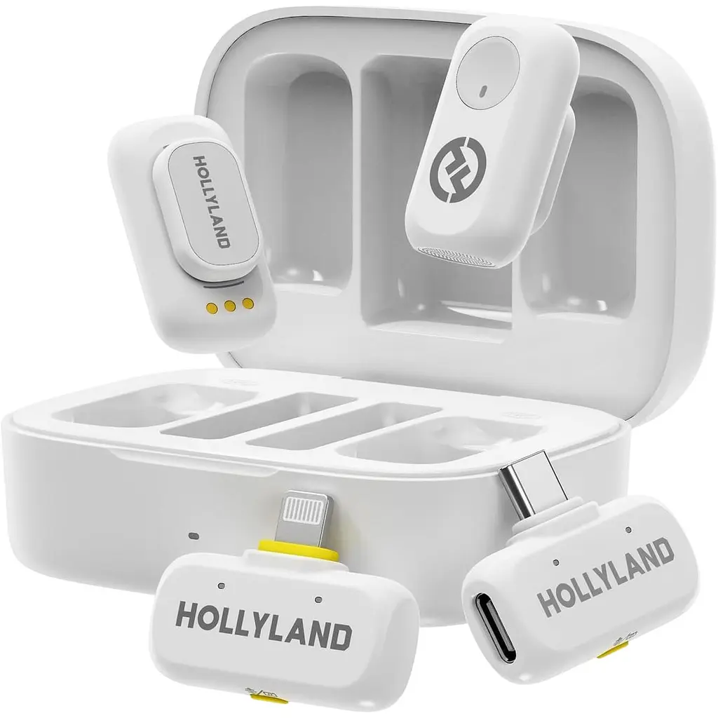 Мікрофонна радіосистема Hollyland LARK A1 Combo 2TX + RX/Lightning + RX/USB-C Ivory White [164070] - фото 2