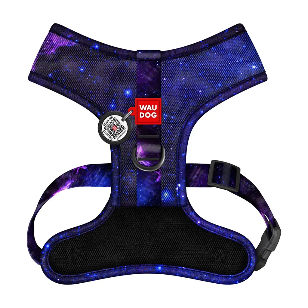 Шлея для собак WAUDOG Mesh дихаюча з QR адресником "NASA21" XS (232-0148)