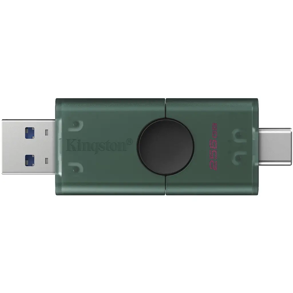 USB Flash Kingston DataTraveler Duo 256GB USB Type-A/ USB Type-C Black/Green, Retail - фото 3