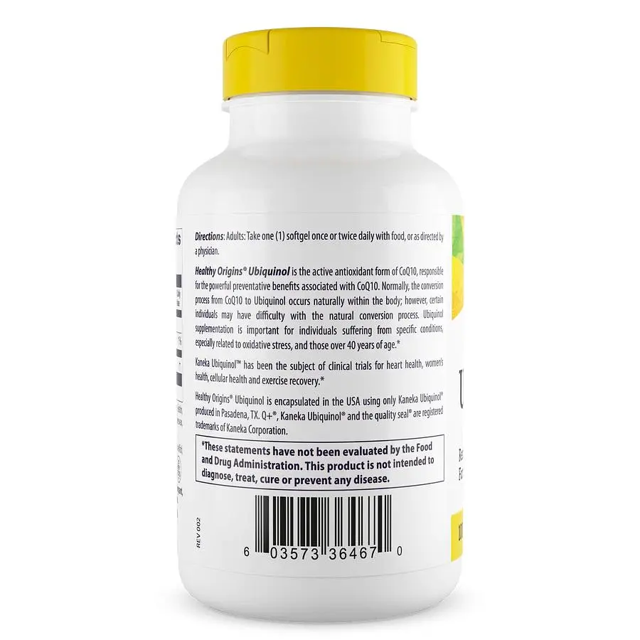 Натуральна добавка Healthy Origins Natural Ubiquinol 100 mg 60 капсул - фото 3