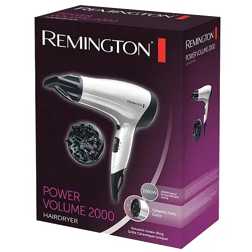Фен D3015, White/Black, 2000W Remington teh0019619 - фото 2