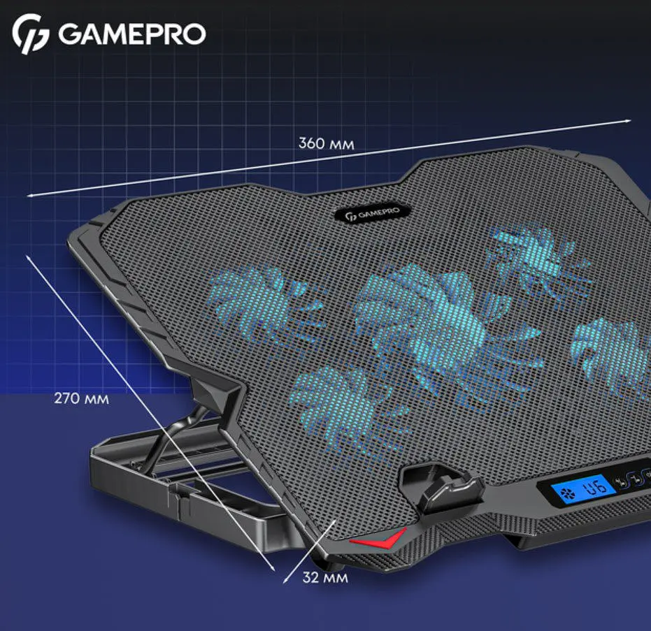 Охолоджувальна підставка для ноутбука до 15,6 дюймів GamePro GPCP-560 5xfans - фото 13
