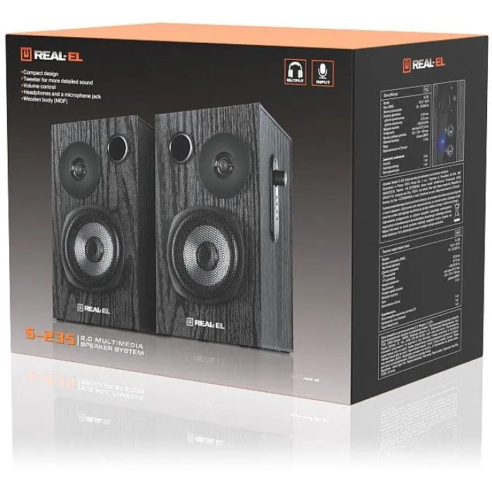 Комп'ютерні колонки 2.0 REAL-EL S235 18W Black - фото 6