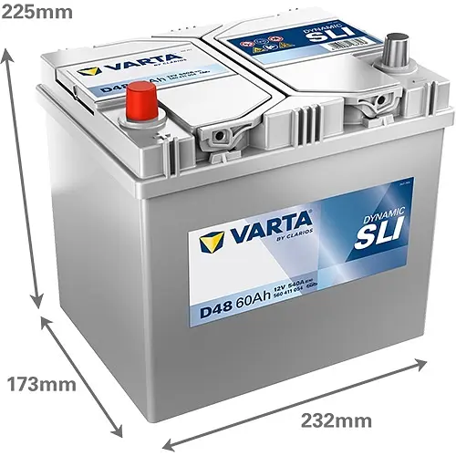Акумулятор Varta Dynamic SLI 12В 60Аг 540А (EN) L+ (560411054) - фото 2