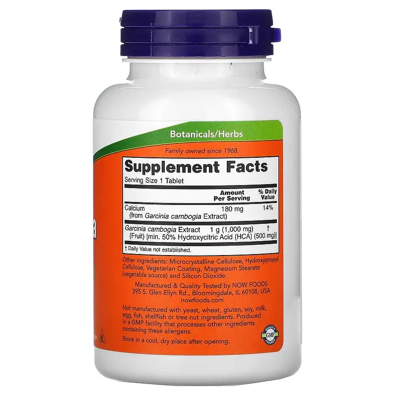Натуральна добавка NOW Garcinia 1000 mg, 120 таблеток - фото 2