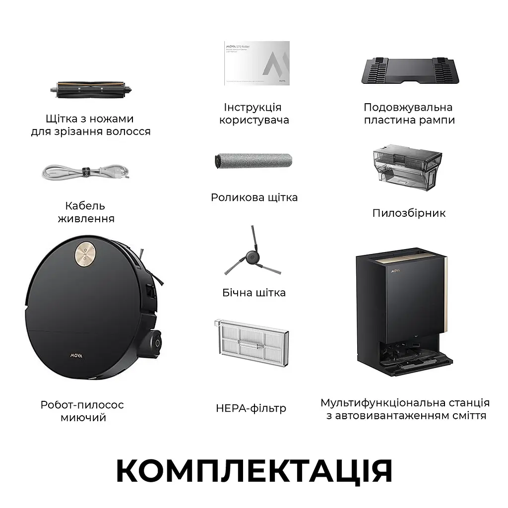 Робот пилосос миючий MOVA S70 Ultra Roller Black - фото 15