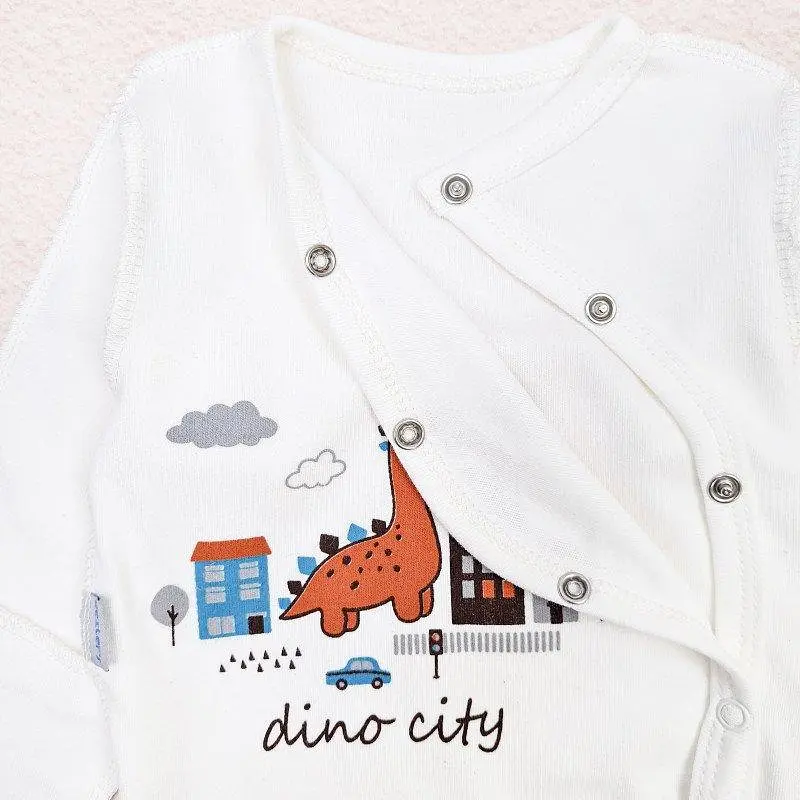 Дитячий комплект боді з повзунками Dino in town зріст 56 см (0 - 1 місяць) Malena Білий з принтом - фото 3