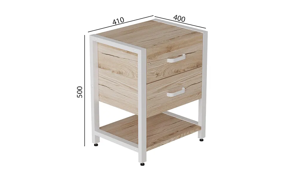 Тумба универсальная Ferrum-decor Вивьен 2/1 50x41x40 белый ДСП Дуб Сан-Марино 16мм (FRD-104177) - фото 2