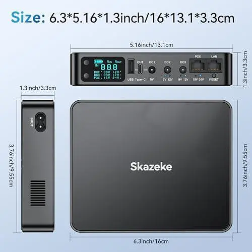 Безперебійник для роутера mini UPS Skazeke 18000mAh 24W DC 5V 9V 12V 2A міні ДБЖ повербанк для модему камери ONU GEPON 12V 9V 2A - фото 6