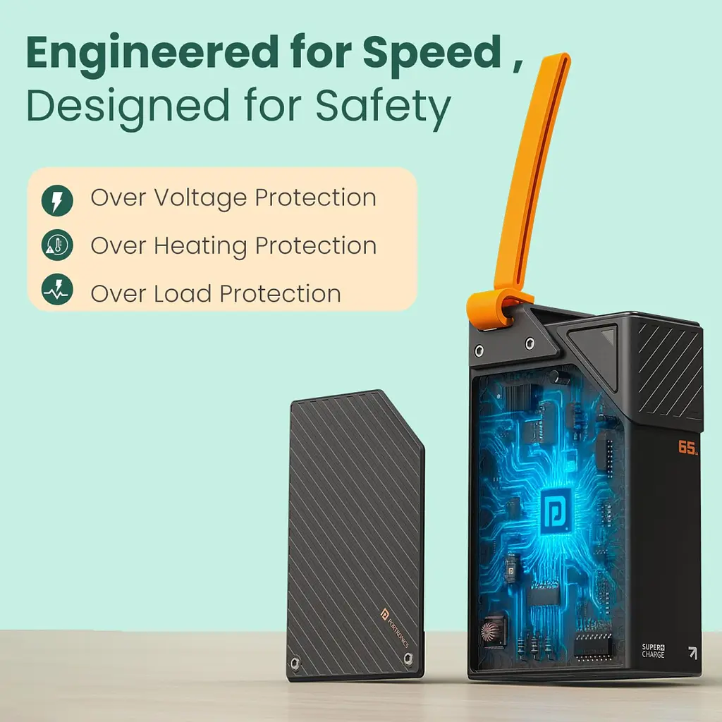 Power Bank Портативний Акумулятор FULLTECH 20000 mAh SFC65W Для Ноутбука Чорний (FP-43) - фото 6