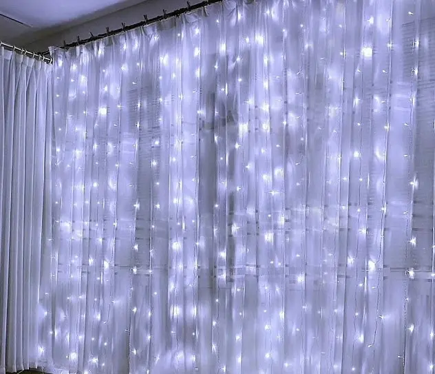 Гирлянда леска штора Лучи Росы 3х2м Led 220В Белый свет - фото 5