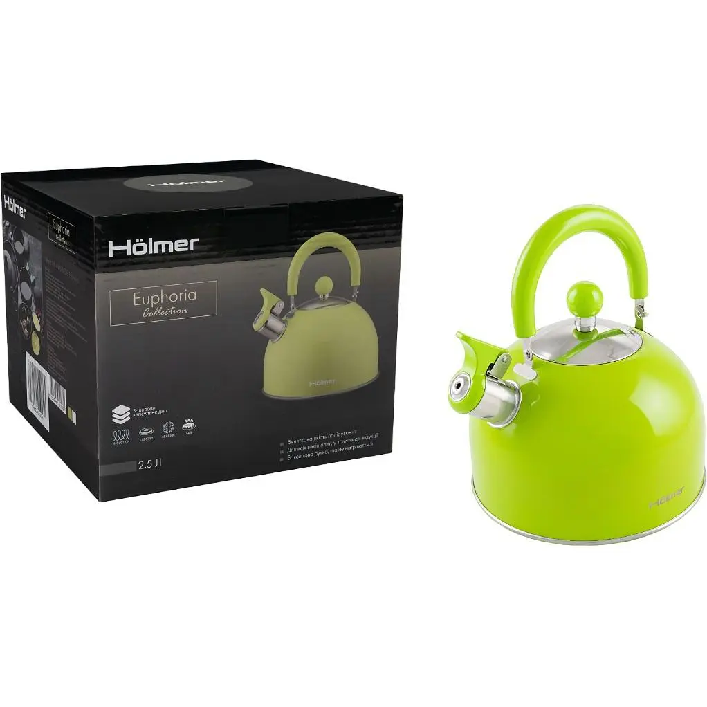 Чайник Holmer WK-4430-BCSG Euphoria3 л зелений (WK-4430-BCSG Euphoria) - фото 6