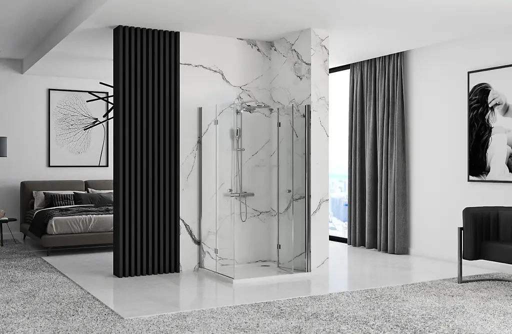 Душова кабіна Rea Fold N2 110x110 chrome REA-K7438 + REA-K7438, Хром, Універсальна, прозорий, хром - фото 4