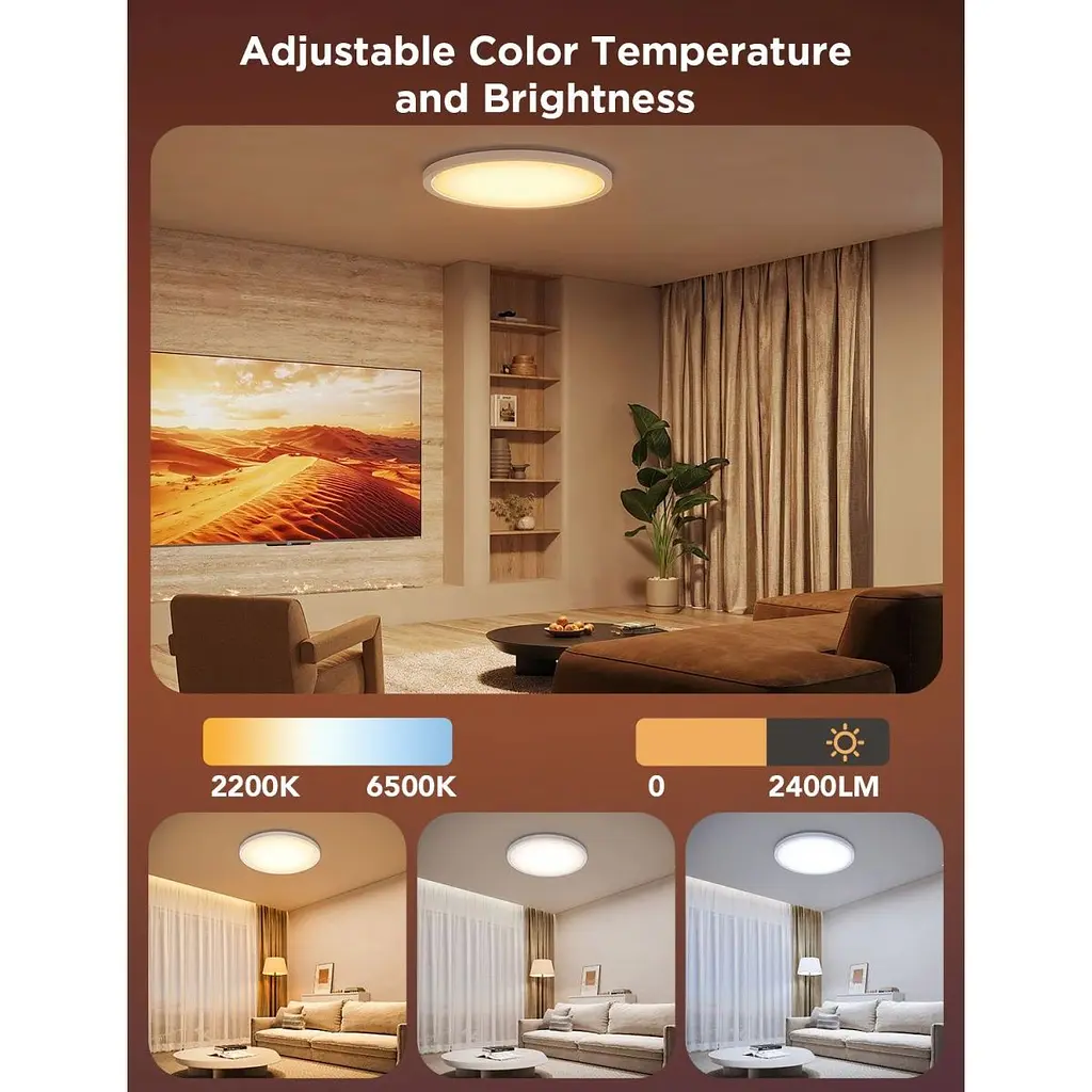 Стельовий світильник Govee 30cm RGBWW + RGBIC Smart Ceiling Light (H60A1) [129580] - фото 5