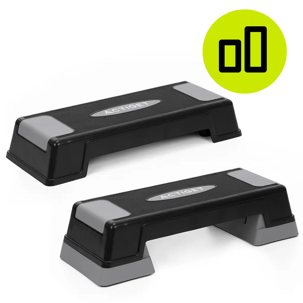Степ-платформа 2-ступінчаста Actiget 73 х 28.5 х 12-17.5 см ACT0120 Black/Grey - фото 7