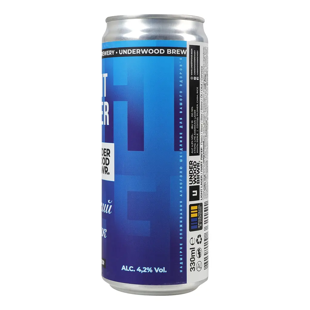 Пиво Underwood Brewery Світле Light Lager 4.2% 0.33 л з/б - фото 4