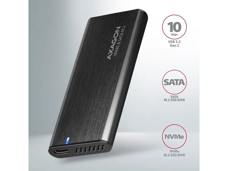 Кишеня для накопичувача AXAGON SuperSpeed Black (EEM2-SB2) - фото 2