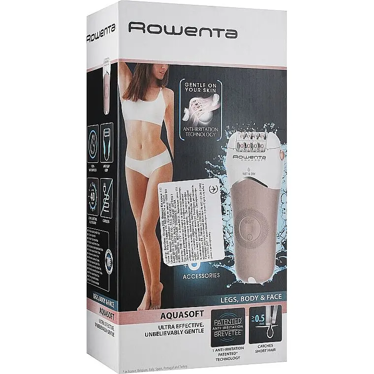 Епілятор Rowenta Aquasoft Wet & Dry бежевий (EP4930F0) - фото 5