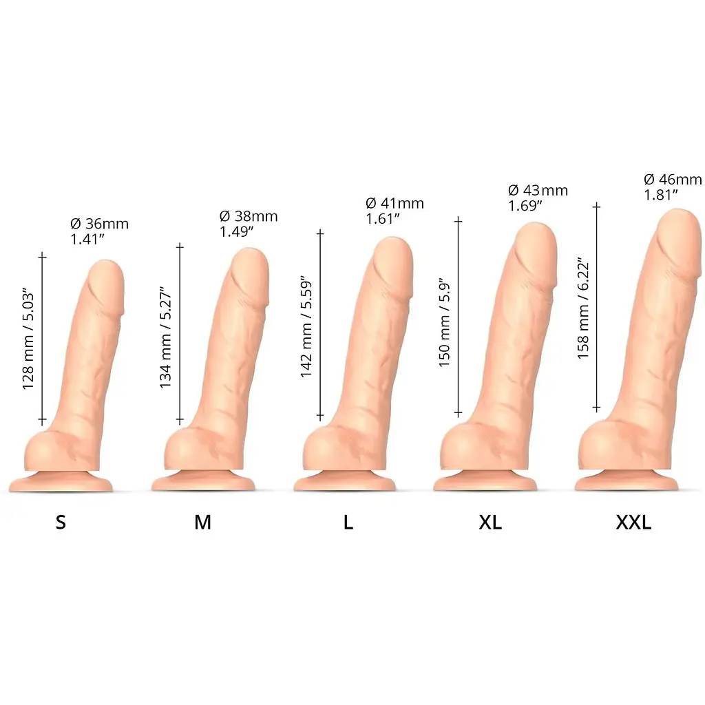 Реалістичний фалоімітатор Strap-On-Me Sliding Skin Realistic Dildo Vanille - XL - фото 4