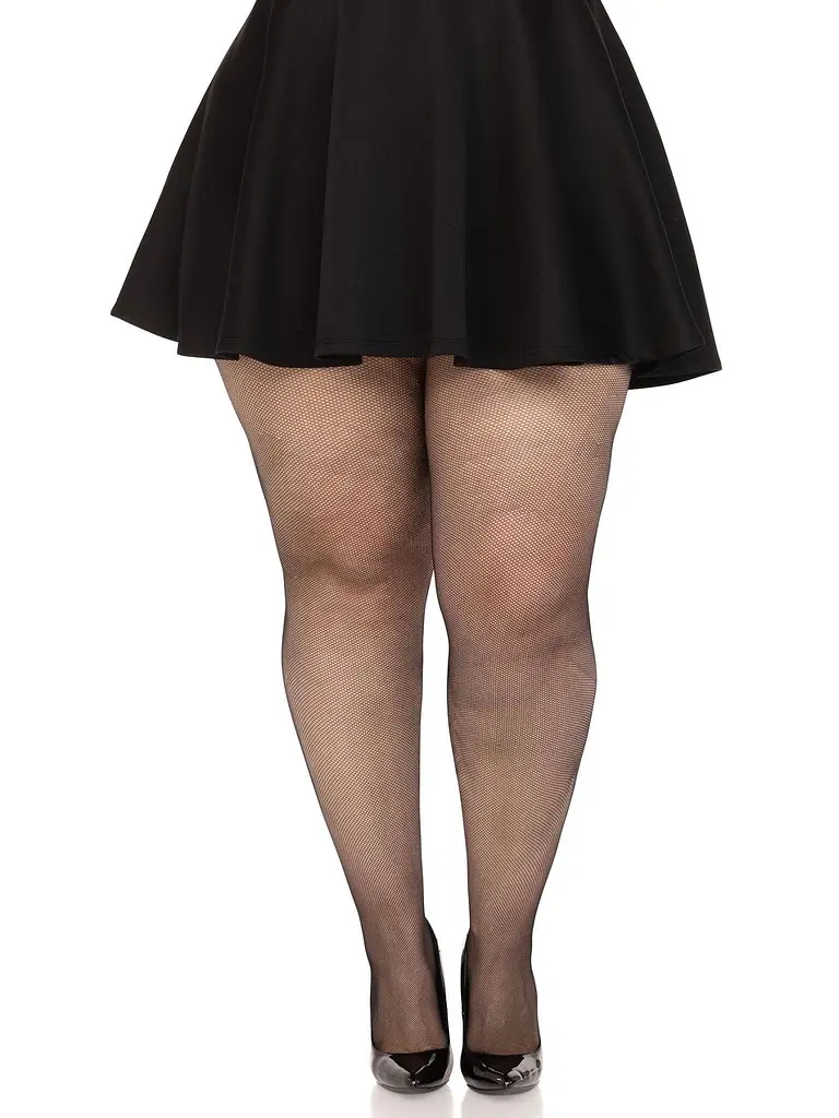 Колготки Leg Avenue Spandex micro net tights, 1X/2X, чорні, у дрібну сітку, середня посадка - фото 3