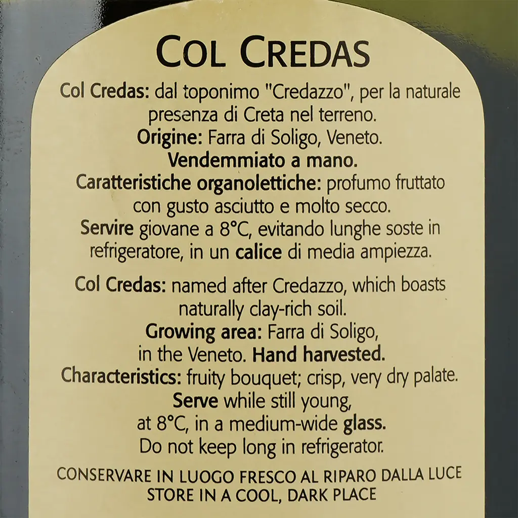 Игристое вино Adriano Adami Col Credas Extra Brut, белое, экстра-брют, 11%, 0,75 л - фото 3
