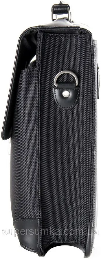 Діловий портфель зі шкіри та нейлону Fouquet NBC-1002M Чорний - фото 4