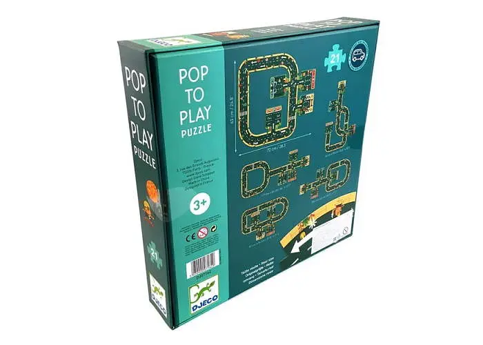 Настільна гра Djeco Пазл Автотраса, 21 ел. (гігант) (Pop to Play Puzzle: Roads) (DJ07162) - фото 2