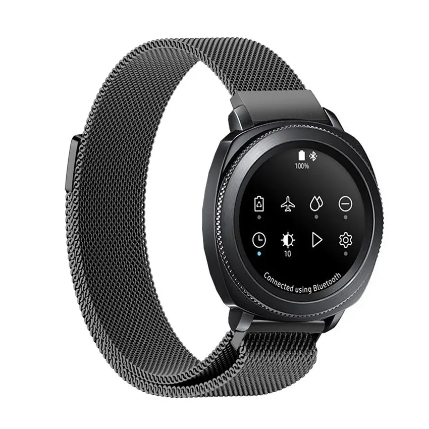 Металлический ремешок Watchbands Milanese Loop для Samsung Galaxy Watch 42mm - черный (WB0012MILANSEBLACK) - фото 2