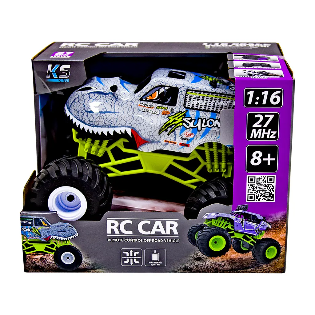 Автомобіль Sulong Toys на р/к Bigfoot Dinosaur 1:16, 27 МГц (SL-360RHGR) - фото 11