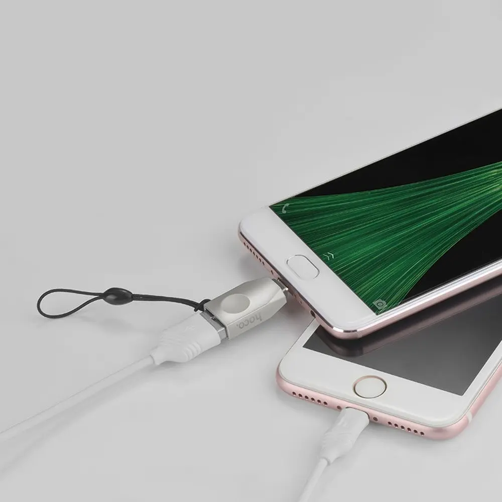 Адаптер переходник Hoco UA10 MicroUSB to USB 3.0 F серебристый - фото 5