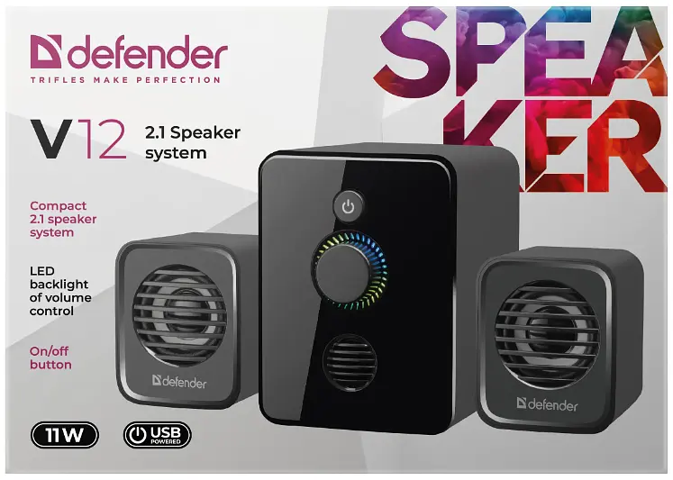 Акустика Defender 2.1 V12, 11Вт USB (65212) (6857923) - фото 4