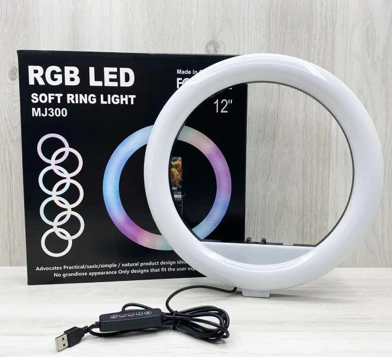 Світлодіодне селфі-кільце з RGB підсвічуванням OPT-TOP Soft Ring Light MJ300 (1756374695) - фото 8