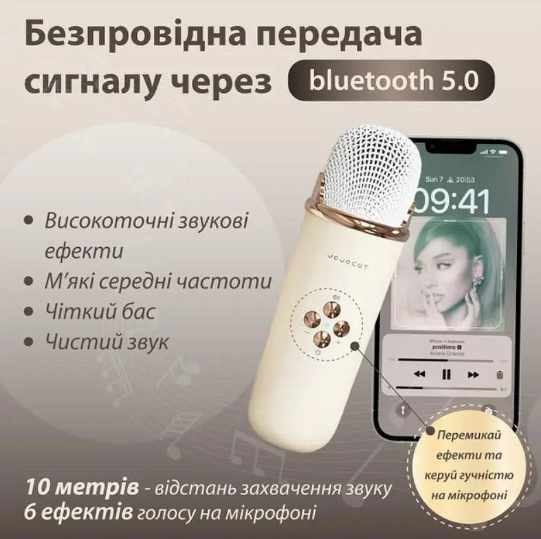Портативна акумуляторна колонка Bluetooth з мікрофоном Дитячий бездротовий ретро караоке TF FM USB UKC 237 - фото 3