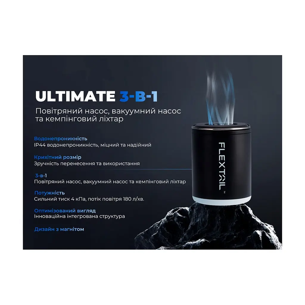 Ліхтар Flextail Tiny Pump 2X з функцією насосу чорний (TY2X1600-BK-i) - фото 8