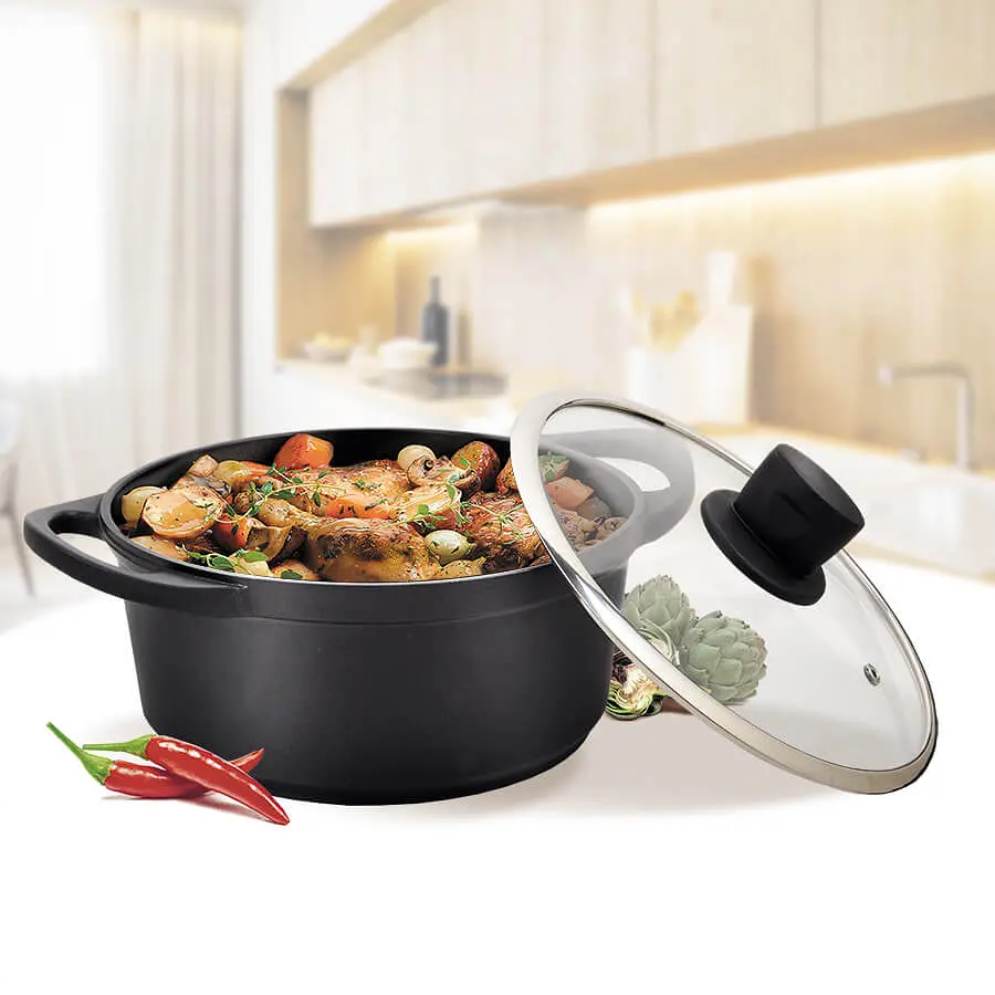 Каструля з кришкою Maestro MR-4324 4.3 л 24 см чорна - фото 2