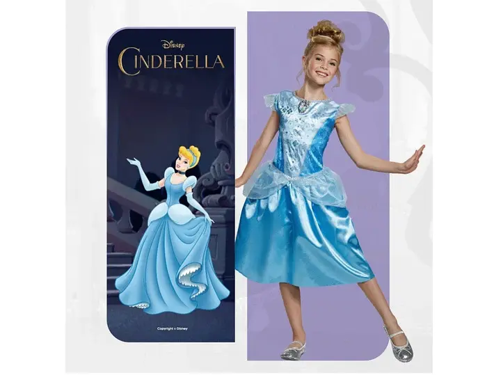 Карнавальний костюм сукня Попелюшки Disguise Disney Princess Cinderella Classic XS 3–4 роки блакитний (SKU-293) - фото 4