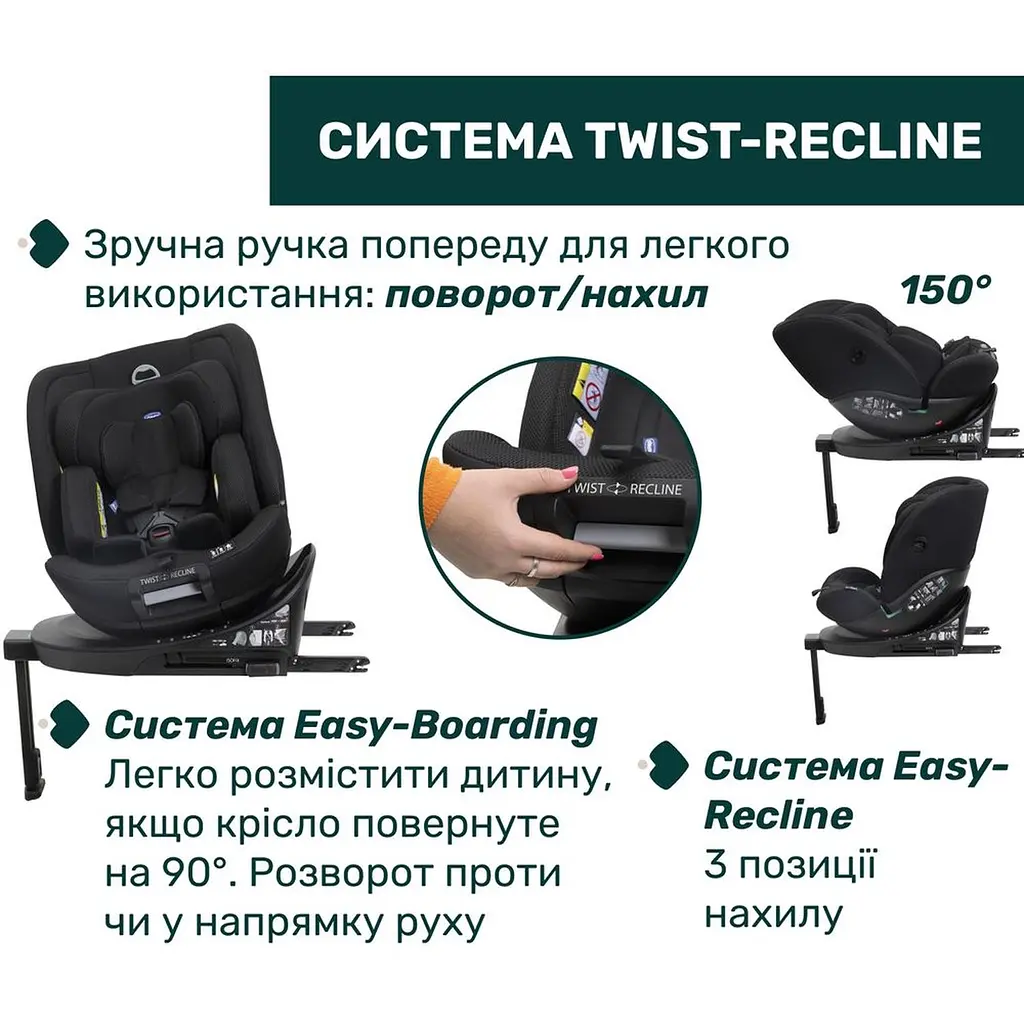Автокресло Chicco EverOne i-Size черное (87148.95) - фото 4