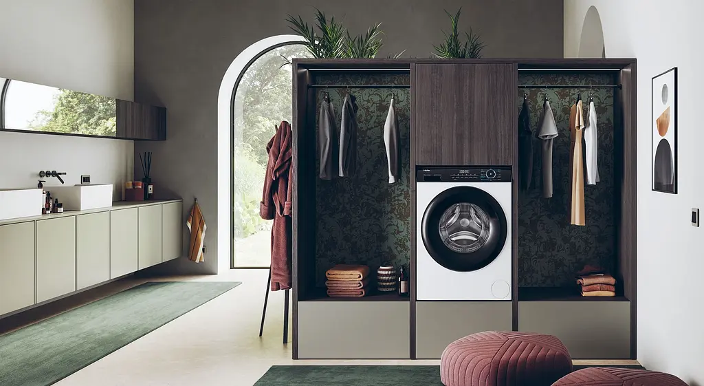 Пральна машина Haier фронтальна, 9кг, 1400, A, 55см, дисплей, пара, інвертор, білий (HW90-BP14939-S) - фото 3