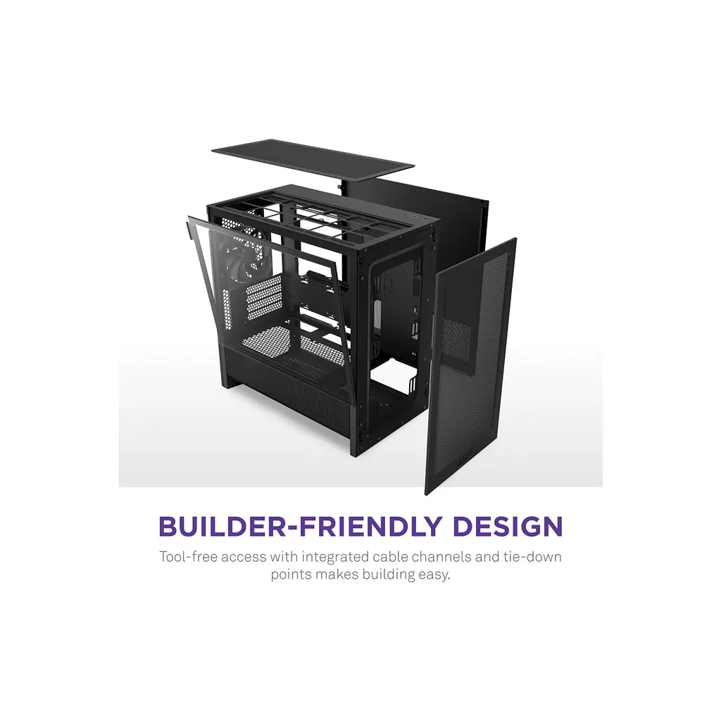 Корпус NZXT H3 Flow All Black (CC-H31FB-01) - фото 8