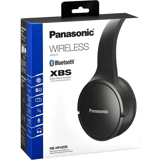 Беспроводные наушники Panasonic RB-HF420B Bluetooth гарнитура черная - фото 7