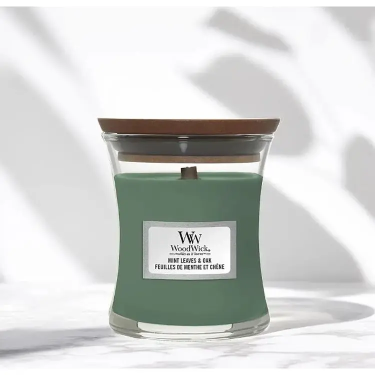 Свічка Woodwick Mint Leaves & Oak Mini Листя м'яти та дуб 85 г (1721690E) - фото 2