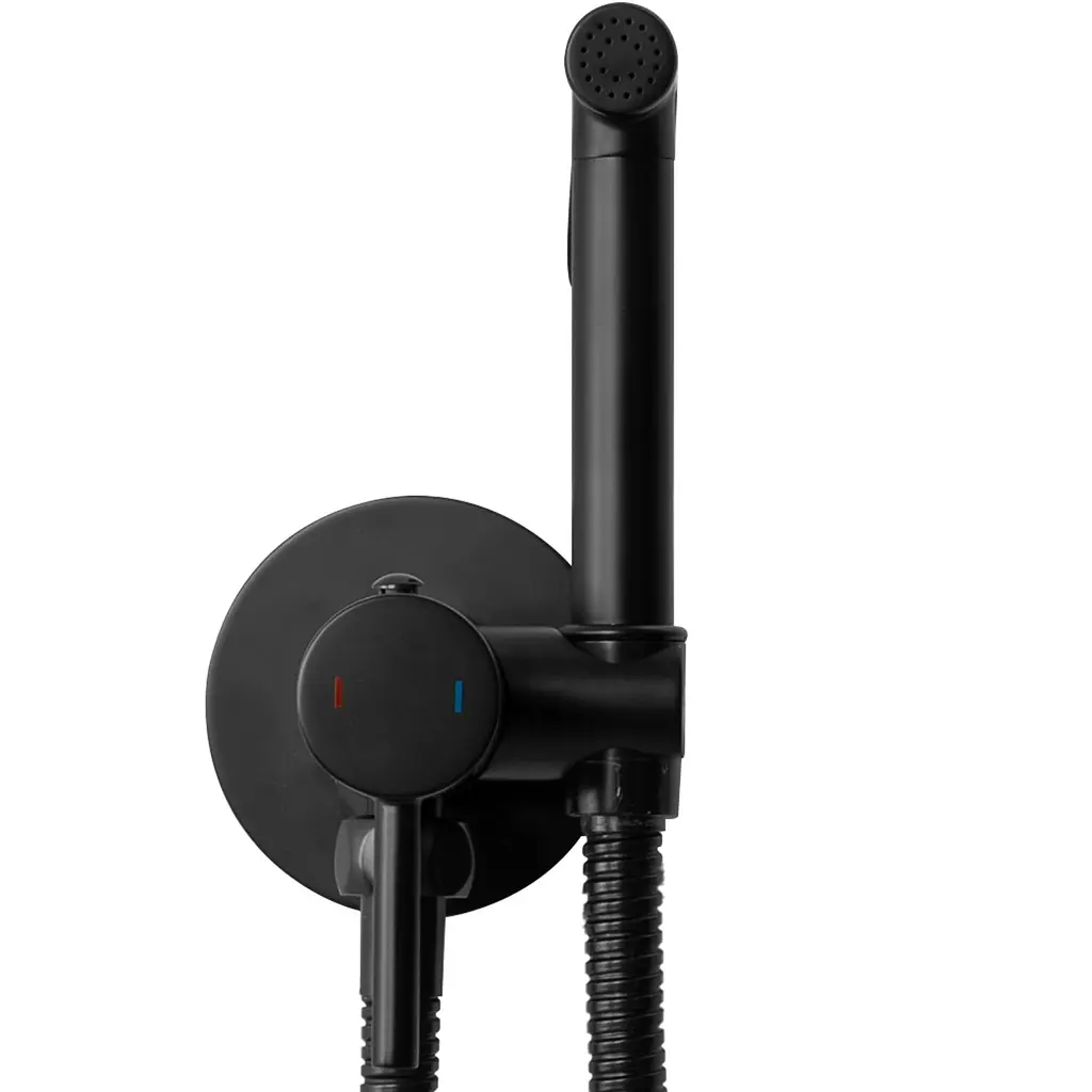 Набор гигиенического душа скрытого монтажа Rea Loop black черный REA-B8978, Черный матовый - фото 3